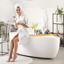 Load image into Gallery viewer, STOREMIC Bathtub Tray Caddy for Tub with Wine Glass Book Holder Free Soap Holder